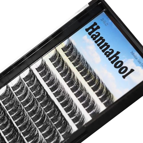 Hannahool 120pcs D Curl Individual Wide Stem Cluster DIY Eye Lashes Extensions Mixed 10-12-14-16mm/14-16-18mm/12-14-16mm Makeup Dramatic Volume Lashes (mixed 12-14-16mm)