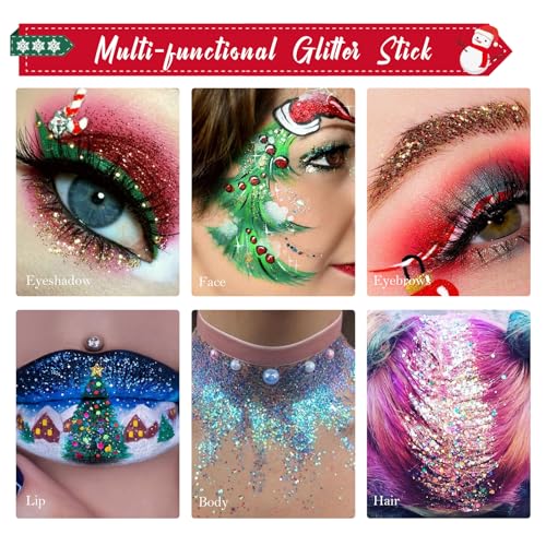 Glitter Stick Makeup - 8 Colors Holographic Sequins Face Body