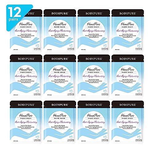 Bodipure HandPure Moisturizing Anti-Aging Hand Mask Gloves - 12 Pack