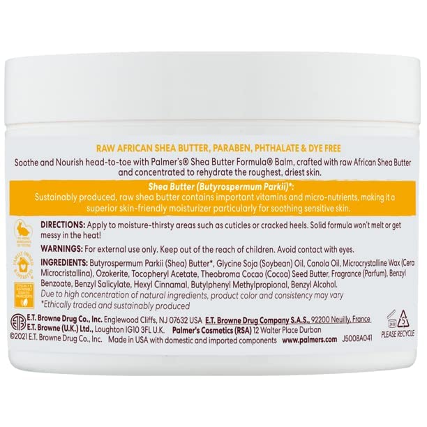 Palmer's Raw Shea Butter Formula Balm 7.25 oz (Pack of 2)