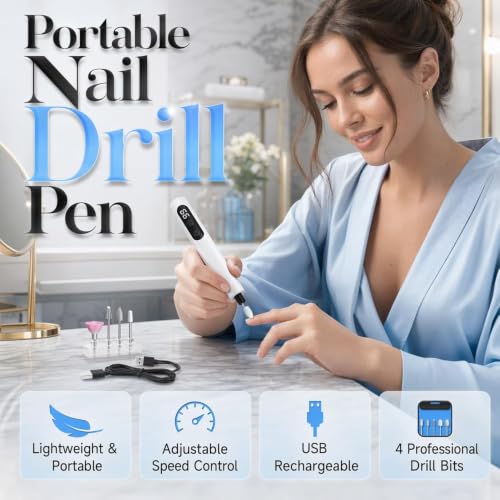 BYXIWA Electric Nail Polisher with Adjustable Speed Nail Drill – Portable Manicure & Pedicure Kit (Variation 1)