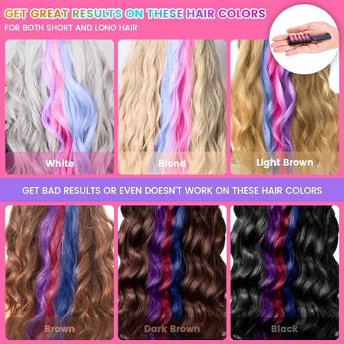 10 Color Hair Chalk Comb - Washable Temporary Hair Dye for Kids
