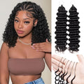 Feather Crochet Human Hair 14" Deep Wave #1B Natural Black 50g