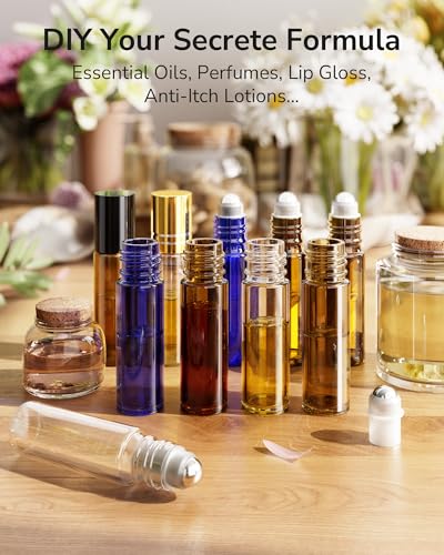 ULG Essential Oil Roller Bottles 10ml, 48-Pack