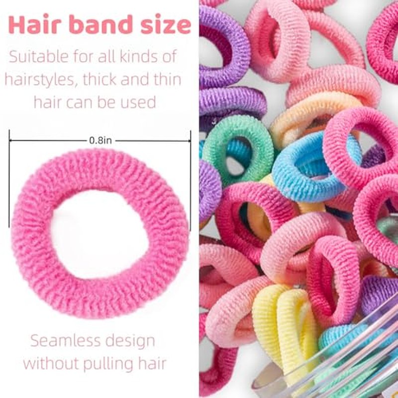 100 Mini Soft Cotton Baby Hair Ties for Toddlers & Kids