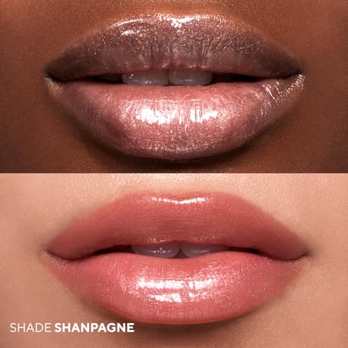 Shades By Shan Lip Gloss, High Shine Non-Sticky Formula, Anti-Aging with Squalane and Vitamin E, Pink (Shanpagne, Full Size)
