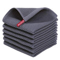Homaxy 100% Cotton Waffle Weave Dish Cloths - 6-Pack, 12"x12", Dark Grey