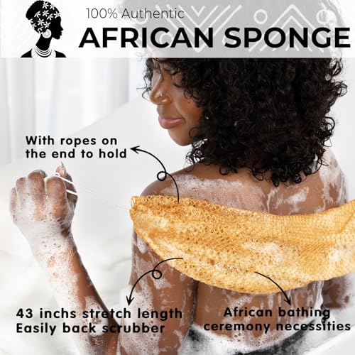 African Net Sponge Back Scrubber Exfoliator, 2-Pack