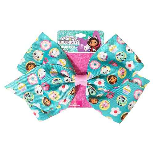 LUV HER Gabby's Dollhouse Single Hair Bow For Girls - One Large Printed Hair Bow Featuring Gabby's Favorite Characters - Alligator Clip - Hair Bows for Daily Styling or Special Occasion, Ages 3+
