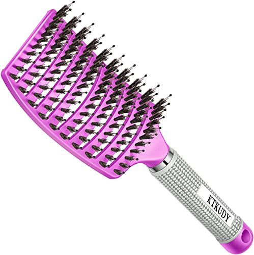 KTKUDY Purple Detangling Hair Brush for Women & Kids, Wet & Dry, All Hair Types