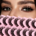 Ahrikiss D Curl Russian Strip Lashes - 10 Pairs Fluffy 3D Volume Faux Mink