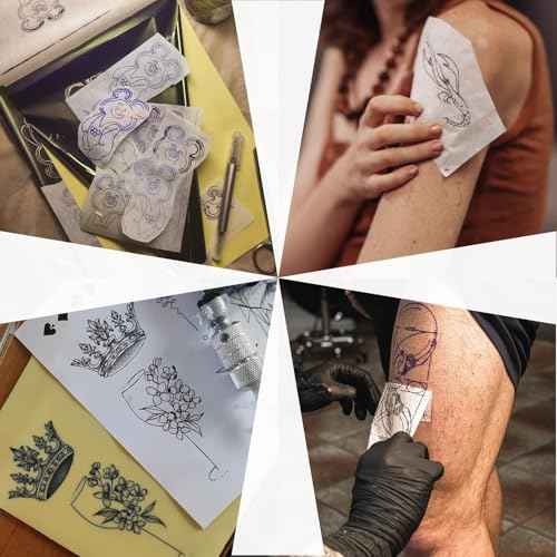 MIUXIA Tattoo Transfer Paper 50 Sheets Tattoo Stencil Paper A4 Size 4 Layers DIY Tattoo Tracing Paper Tattoo Kit Tattoo Supplies