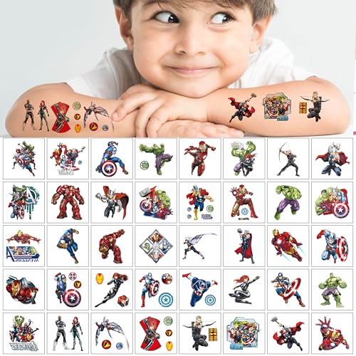 40pcs Avengers Temporary Tattoos for Kids Party Favors