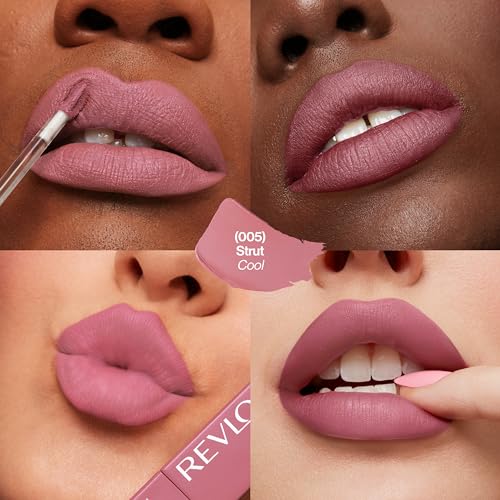 Revlon ColorStay Limitless Matte Liquid Lipstick, Vegan Formula, No-Budge, Longwear Lip Color, Long Lasting, Lightweight/Comfortable, Waterproof, 005 Strut, 0.17 fl oz