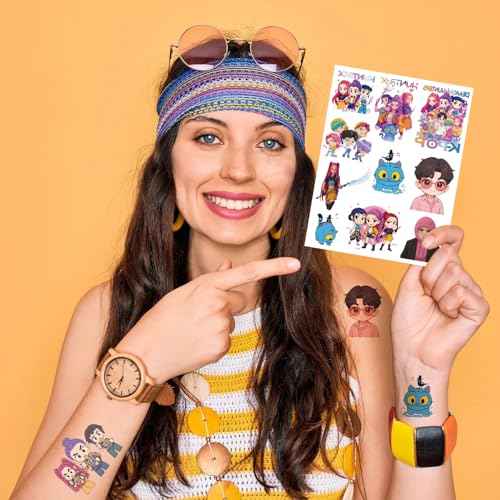 99 PCS Demon Movie Hunters Temporary Tattoos for Kids| 9 Sheets