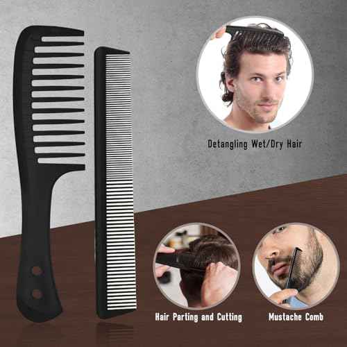Mens Hair Brush and Beard Brush Set,Boar Bristle Beard Brush,Wide Tooth Comb,Round Hair Brush,Texture Comb for Hair Detangle,Blow Dry,Cutting,Parting and Styling