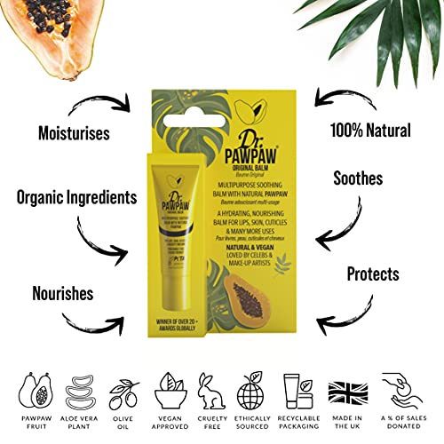 Dr. PawPaw Multipurpose Original Balm Set - Hydrating Lip Balm with Pawpaw, Aloe Vera and Olive Oil - Moisturizer for Lips, Skin and Hair - 3 pc