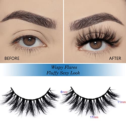 3D Mink False Eyelashes 10 Pairs 5 Styles Wispy Fluffy