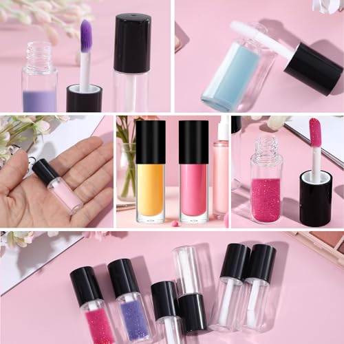 12pcs Lipgloss Containers Empty, 3ml Empty Lip Gloss Tubes with Wand, Mini Lip Gloss Tubes for Lipstick Samples Balms Lips Making, Lips Oil DIY