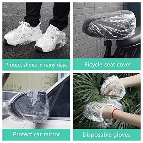 Keeygo Disposable Shower Caps 50 PCS Bath Caps Clear Waterproof Plastic Wraps for Women, Hotel Travel Essentials Accessories Hair Caps(20.5")