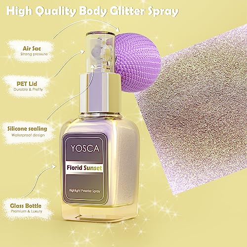 Yosca Glitter Spray Highlighter - 20ML Body & Hair Shimmer