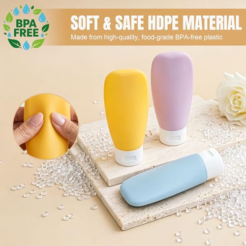 Travel Bottles Set - Multicolor Leakproof TSA Approved 2oz Toiletry Containers
