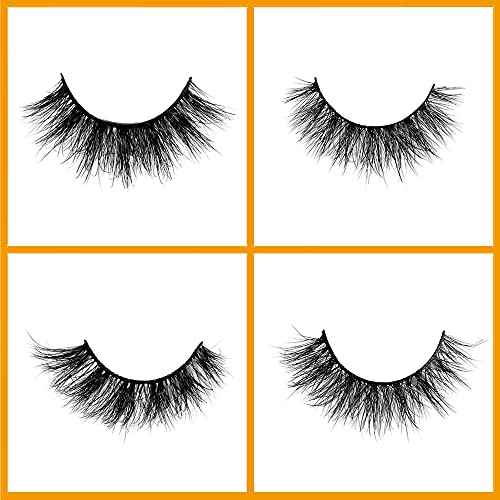 Mink Lashes Natural Look Mikiwi Eyelashes, 14-18mm 5D Mink Eyelashes, Natural Lashes Strip