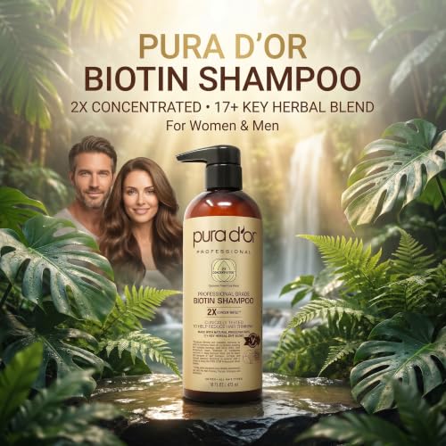 PURA D'OR Biotin Shampoo for Thinning Hair - 16 fl oz