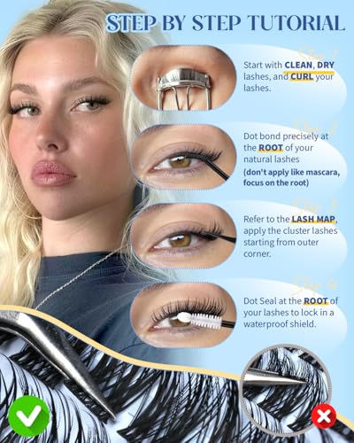 Wispy Lash Clusters 10-16mm C Curl Eyelash Extensions 144Pcs