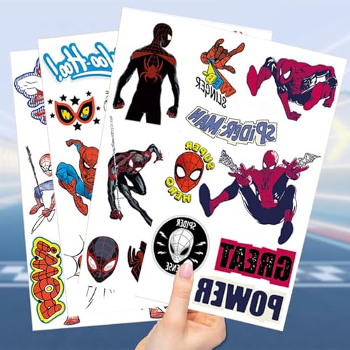 Spider Temporary Tattoos, 10 Sheets Removable Cartoon Stickers