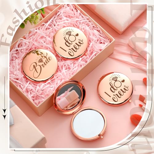 Barydat 8-Piece Bridesmaid Compact Mirror Set Rose Gold