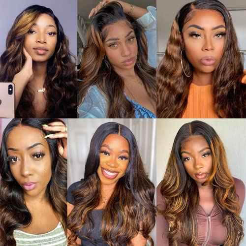 Ombre Brown Human Hair P4/613 Body Wave Human Hair Bundles Blonde Body Wave Brazilian Virgin Hair Two Tone #4 Brown and #613 Blonde Bundles Hair Weave 30 32 34 Inch