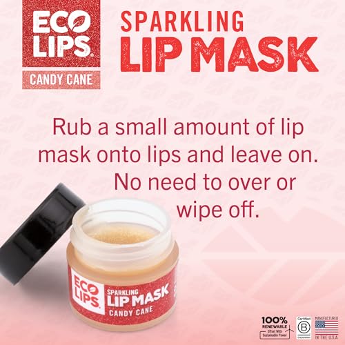 Vanilla Mint Candy Cane Lip Scrub & Lip Mask Duo ? Natural Exfoliating Lip Scrub + Nourishing Sparkling Lip Mask, Winter Lip Care Set, Perfect Stocking Stuffer Gift, 2 count 0.25 oz.