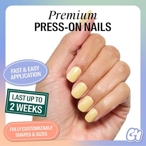 Chillhouse Yellow Chill Road Short Square Press-On Nails Kit - Reusable & Long-Lasting