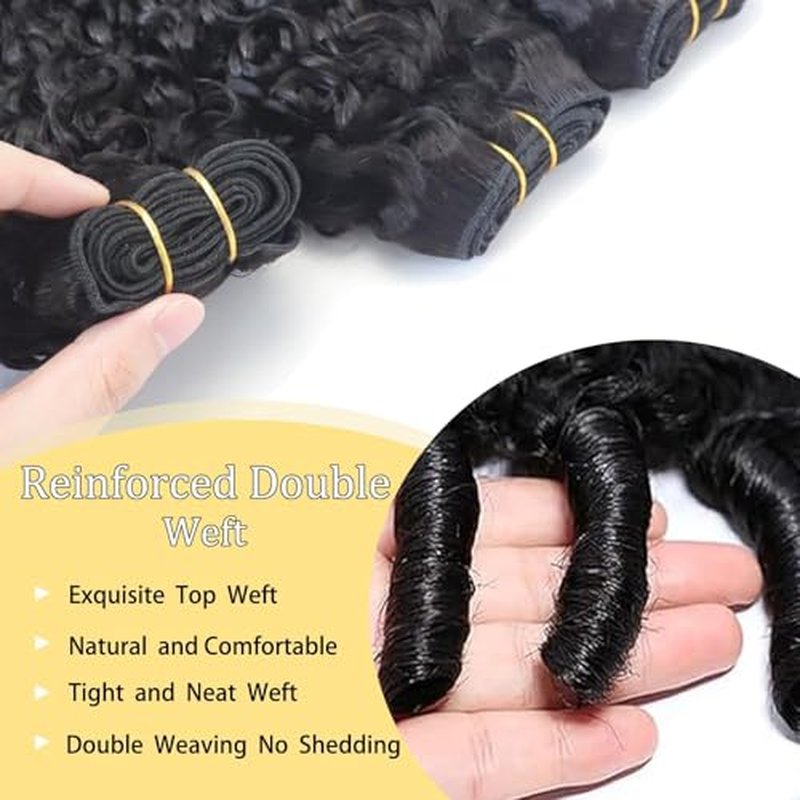 Burmese Curly Human Hair Bundles 30-34 Inch - Virgin Black Hair