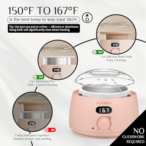 KOTAMU Hard Wax Kit for Women & Men - Hair Removal Warmer