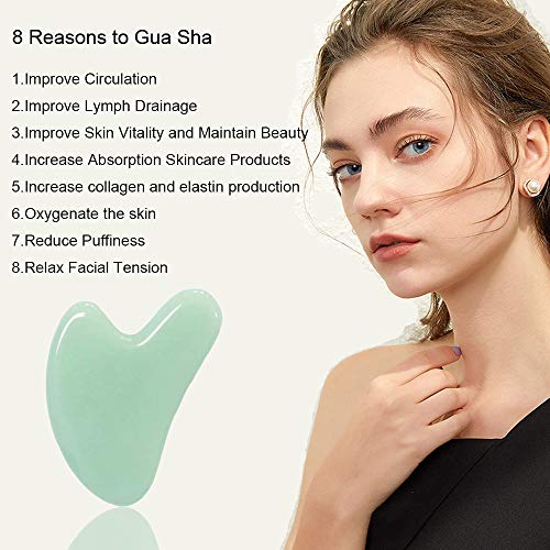 Gua Sha Jade Massage Tool for Face & Body Therapy