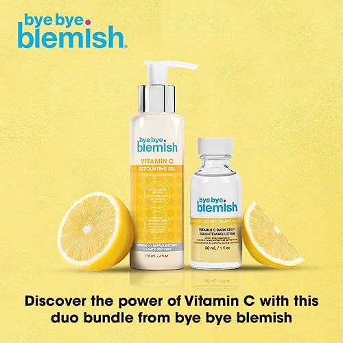 Bye Bye Blemish Vit C Dark Spot Lotion and Vitamin C Exfoliating Gel for Skin Brightening and Blemishes Removal