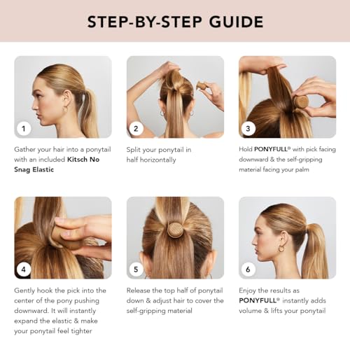 Kitsch PONYFULL Hair Volumizer Tool & Bun Maker - Blonde with 3 Ties