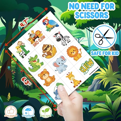 72 PC Wild Animal Party Favors Set - Balloons & Tattoos