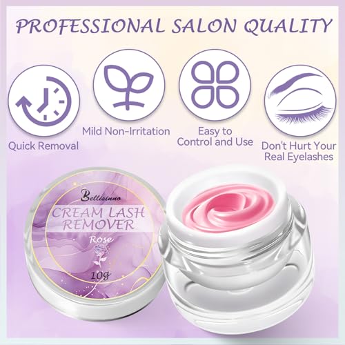 Bellisinno Eyelash Extension Remover Gel, Fast 1-3 Min, Non-Irritating, 10g