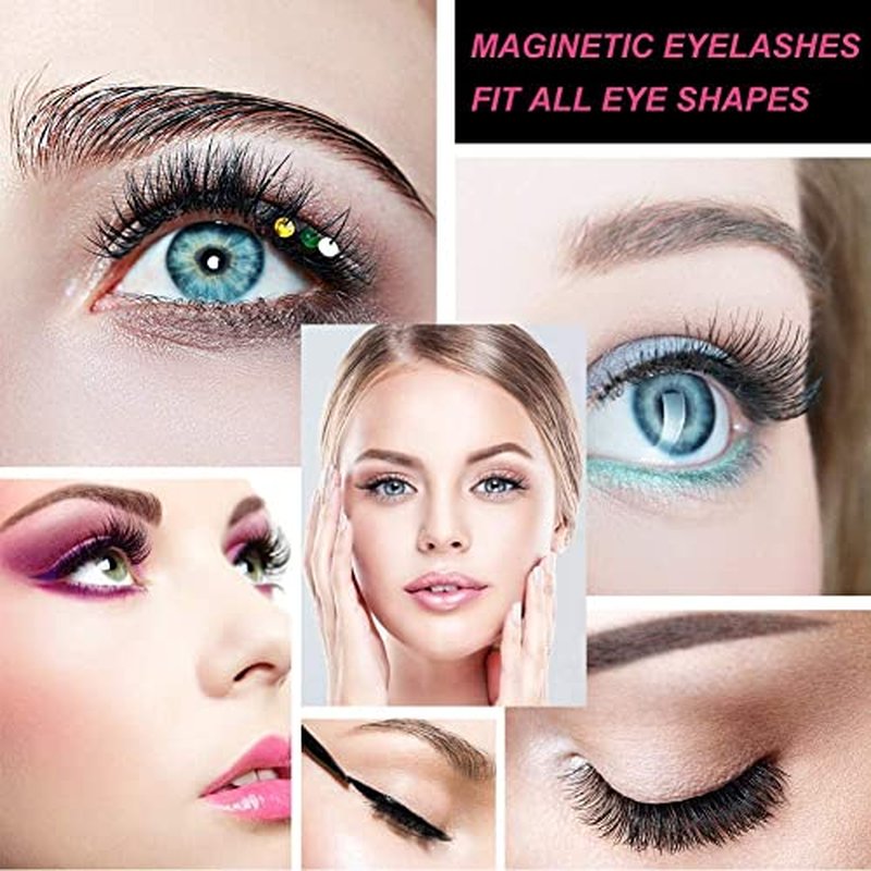 AOMIG Magnetic Eyelashes Kit with Waterproof Eyeliner, 5 Pairs