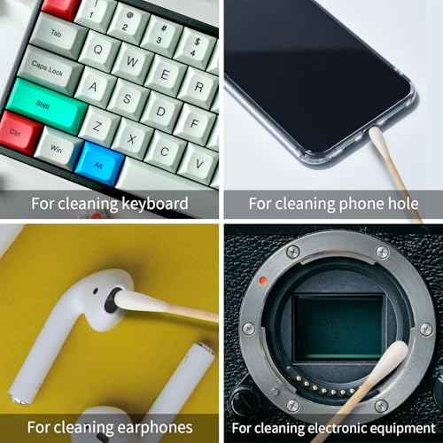 Vaincre 300PCS Long Cotton Swabs - 6" Cleaning Cotton Swab Buds with Wooden Sticks, Microblading Eyeshadow Tip Applicators, Microswabs Swabsticks for Dogs Makeup Nail Art Tattoo Permanent Supplies