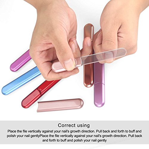 MiDenso Premium Glass Nail File Apricot - 5.5 Inch Nano Technology Manicure Tool