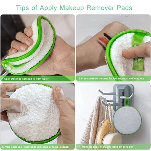 Reusable Makeup Remover Pads, Facial Make Up Removal Wipes, Washable Face Cleaning Cloths, Hypoallergenic for Mascara, Eye Shadow, Lipstick, Foundation -3 pcs, 4.5" Dia
