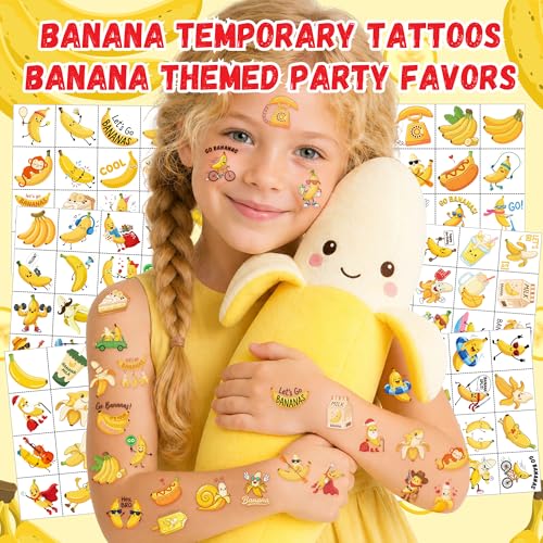 96 Banana Temporary Tattoos - Party Favors & Stickers