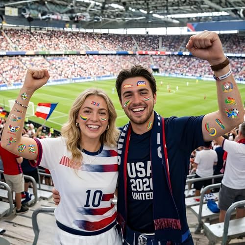 75PCS Soccer Temporary Tattoos - World Cup Fan Party Favors