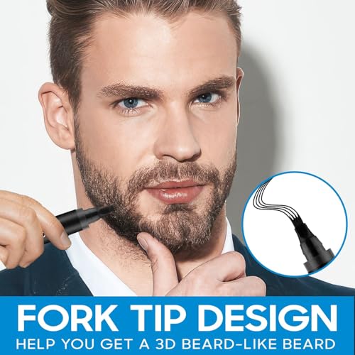 Beard Pencil Filler for Men - Waterproof Beard Pen with Brush