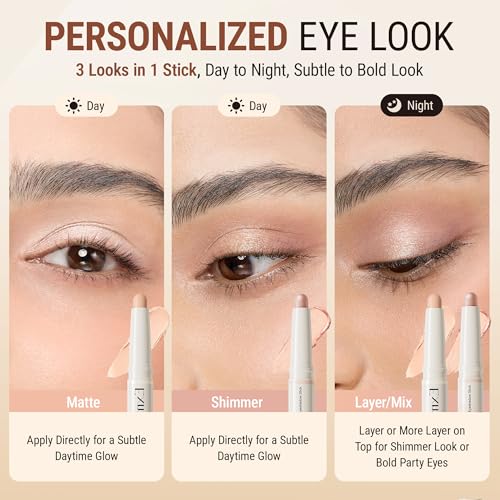 Exmiloo Cream Eyeshadow Stick Duo - Nude Beige Matte & Champagne Shimmer