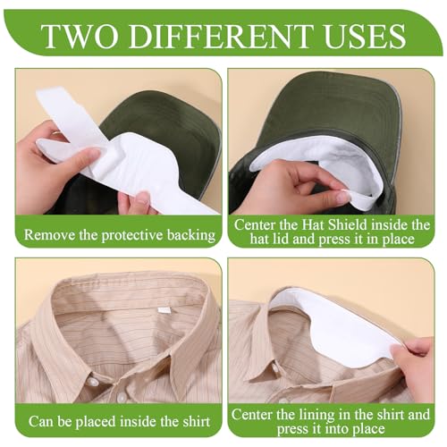 50 Disposable Collar Protectors for Shirts and Hats - Sweat Absorbent Liner Pads